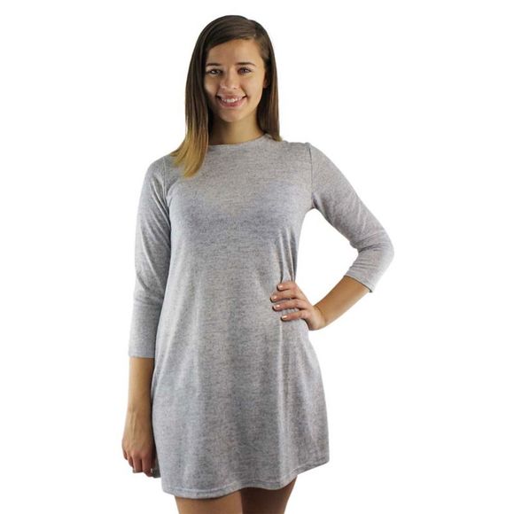 Long Sleeve Midi Shift Dress - Picture 2 of 3